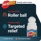 Stopain Gel Roll-On 3oz - Utilisation ciblée sur genoux et jambes.