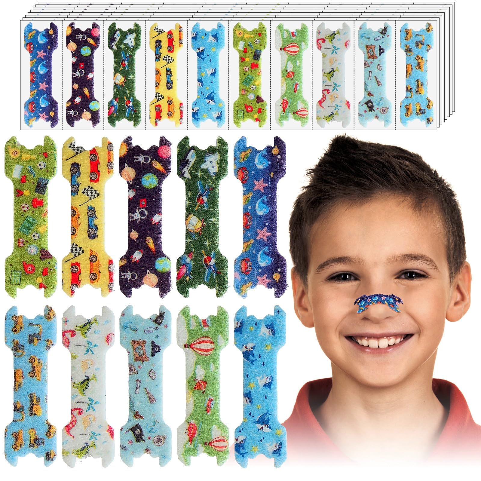 Bande nasale Stranthother pour enfants petit format, ensemble 80 pièces pour plusieurs nuits, potentiel sommeil plus paisible