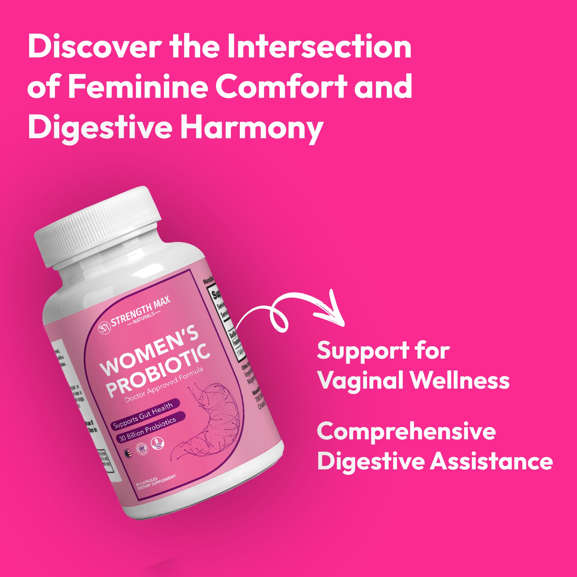 Strength Max Naturals Probiotique aide à l équilibre vaginal et au pH.
