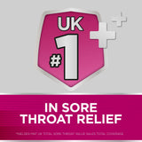 Texture douce Strepsils Extra Triple Action Cerise apaise la gorge en douceur.