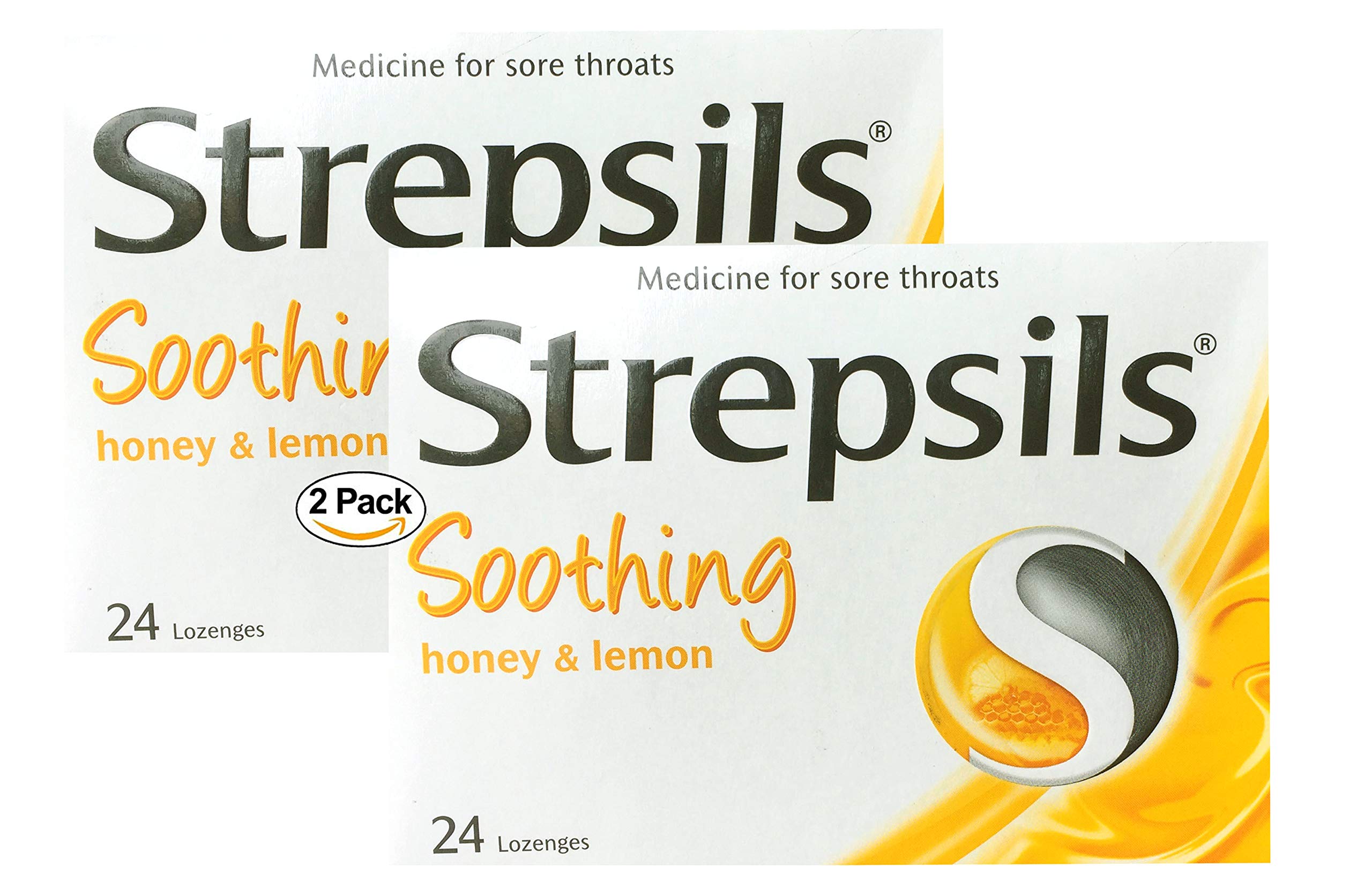 Strepsils Miel et Citron, boîte de 24 pastilles prête à l'emploi.