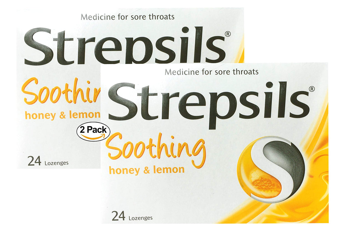 Strepsils Miel et Citron, boîte de 24 pastilles prête à l'emploi.