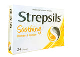 Pastille Strepsils Miel et Citron en dissolution dans la bouche.