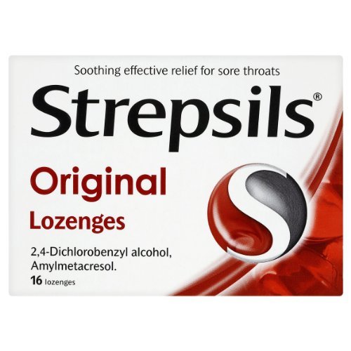 Pastilles Strepsils Original, format 16 pastilles, usage pratique pour le confort en déplacement.
