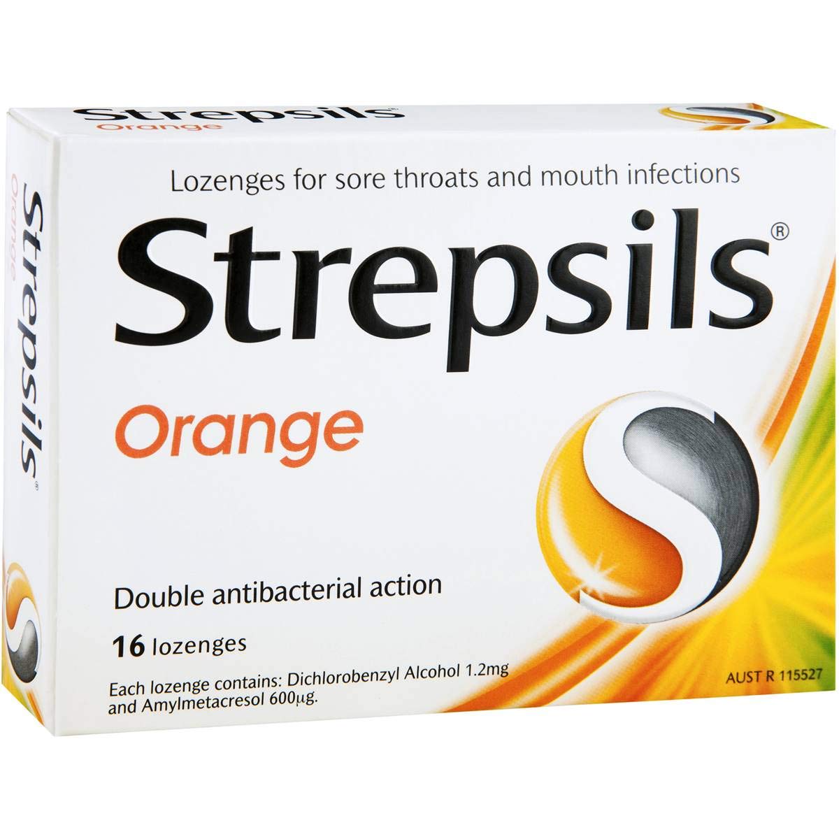 Strepsils pastilles orange – image montrant l'emballage et une utilisation pratique en déplacement