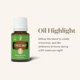 Young Living Stress Away Roll-On sur le poignet ou la nuque.