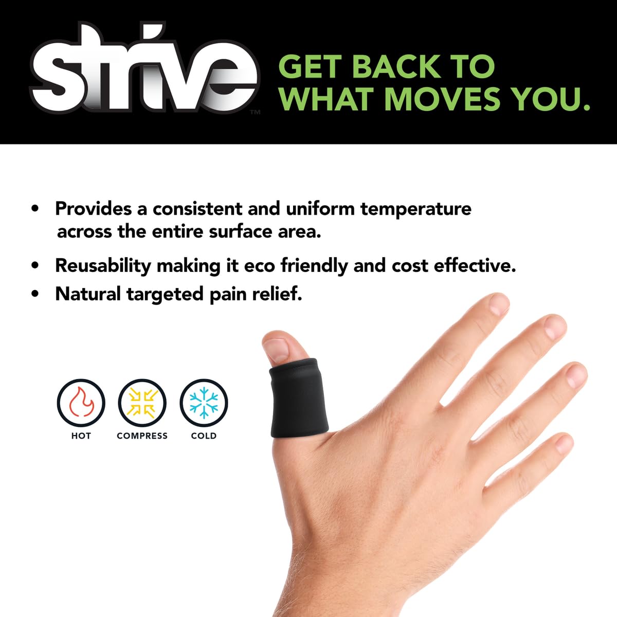 Strive: compression-douce-doigts soutient la circulation.
