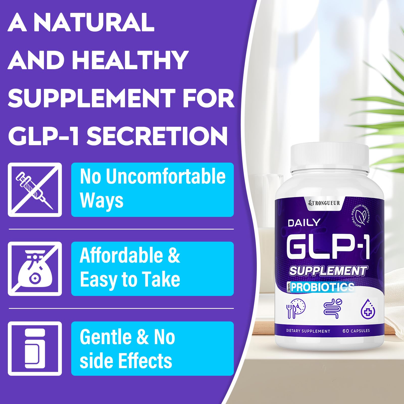 Strongueur GLP-1: extrait d'aloe vera pour apaiser l'estomac.