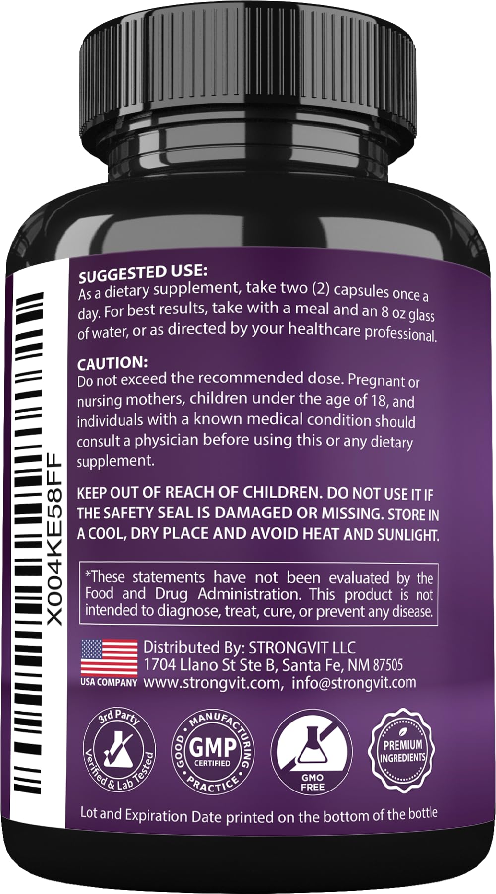 StrongVit extrait de grenade en capsules, arôme fruité et antioxydants.