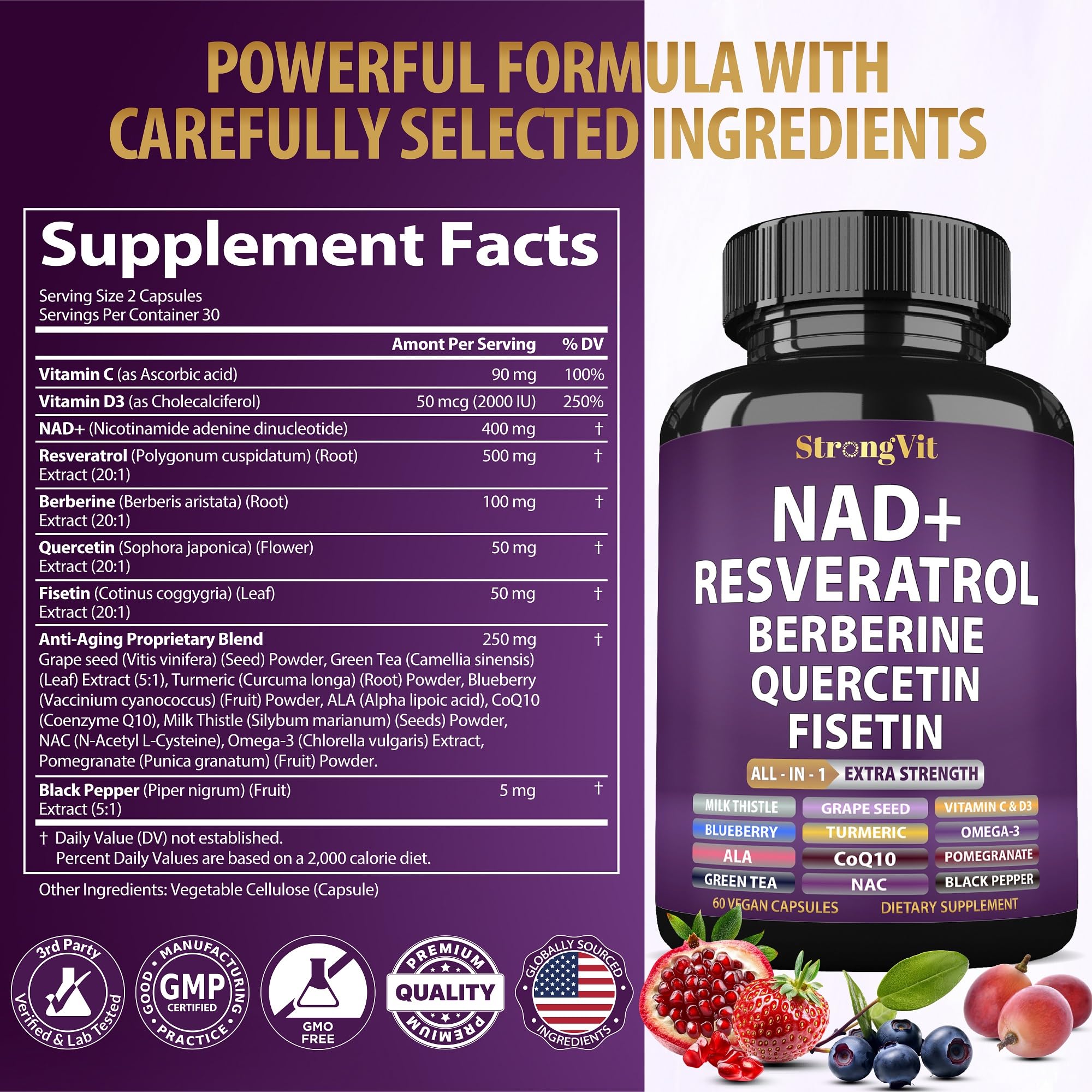 Formule liposomale StrongVit mise en avant pour une absorption potentielle.