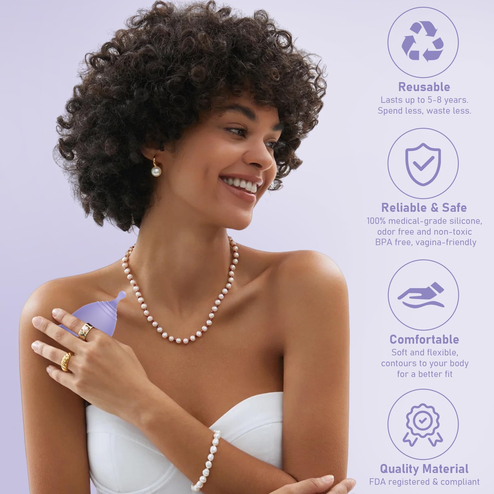 Stunncup silicone médical sans BPA, durable et sûr pour le quotidien.