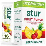 Stur Électrolyte en poudre Fruit Punch, hydratation rapide et sans sucre