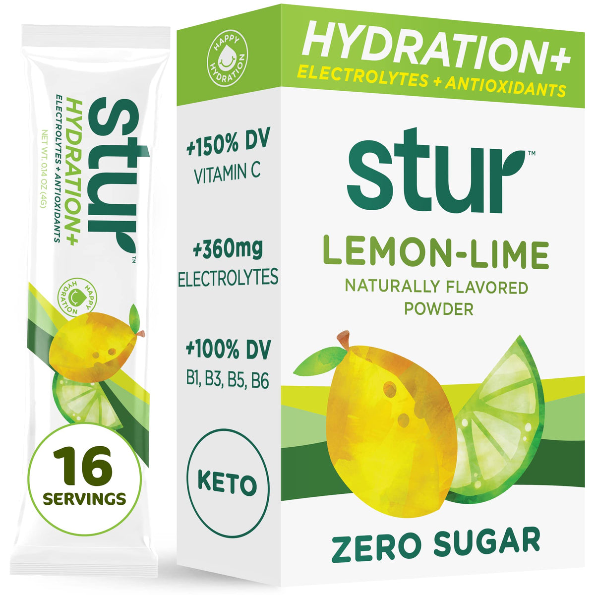 Stur Poudre Électrolytique Citron Lime – hydratation rapide et naturelle