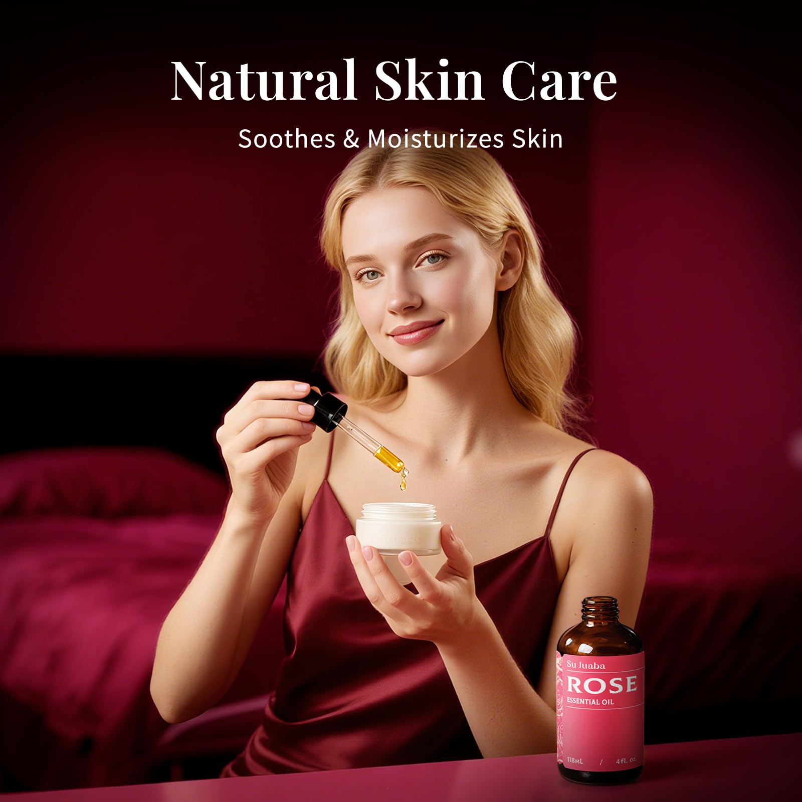 Goutte pipette SU JUABA rose pour dosage précis et diffusion.