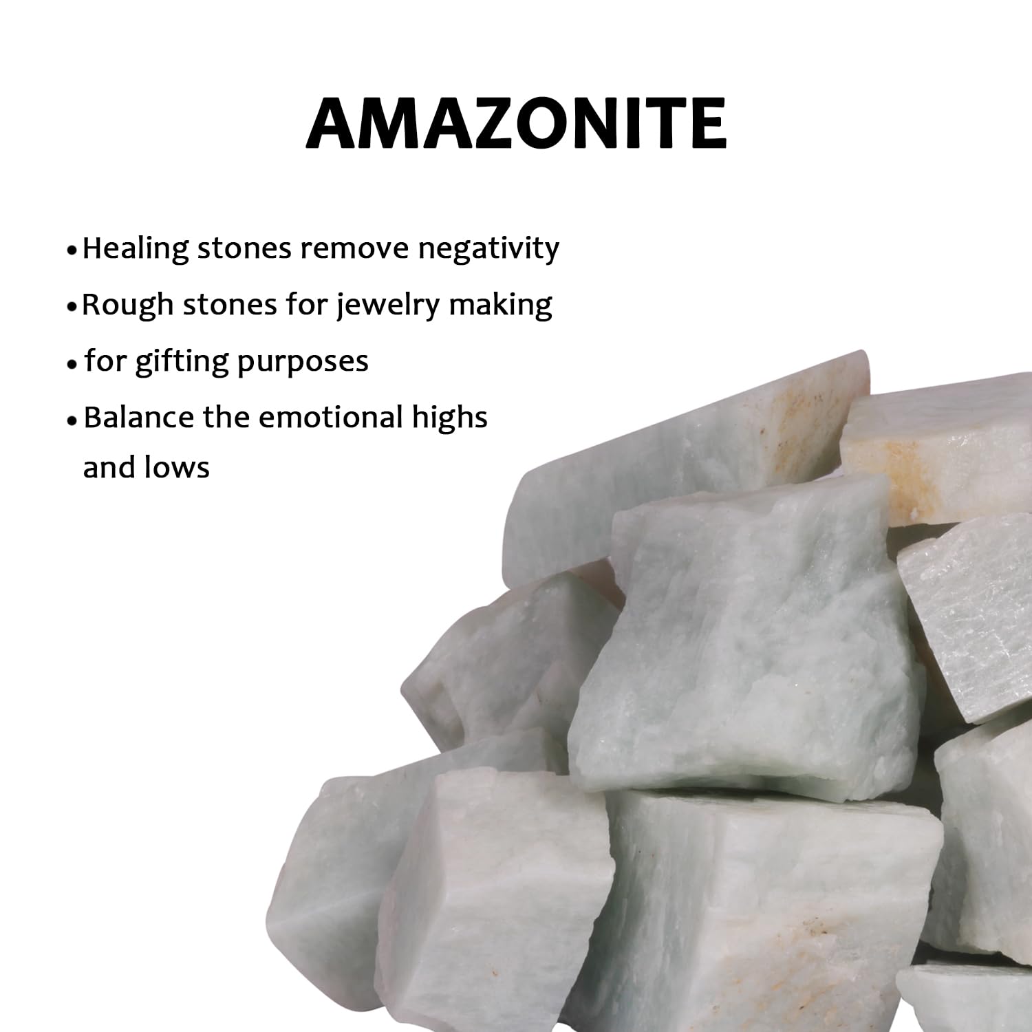 SUBSH Amazonite pièces pour tumbling: textures variées pour projets artisanaux et décoration.