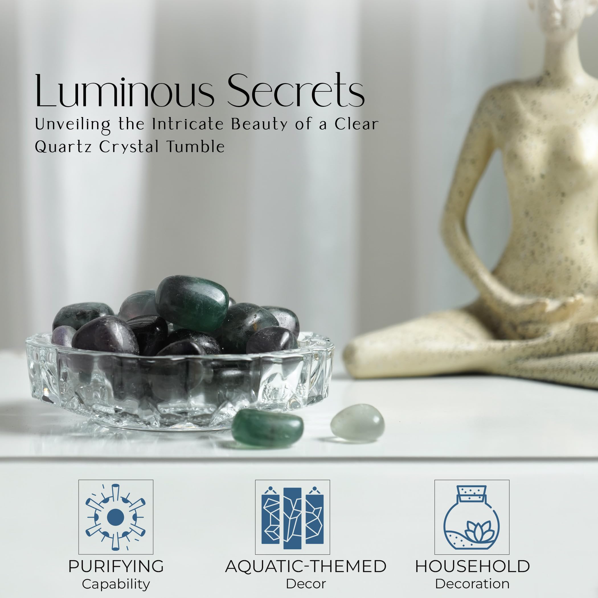 SUBSH Coffret cristaux fluorite : cadeau spirituel prêt à offrir.