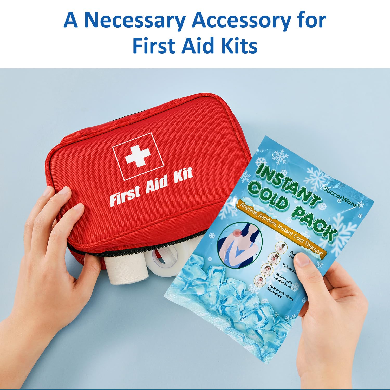 Sachets individuels faciles à transporter dans un kit de secours.