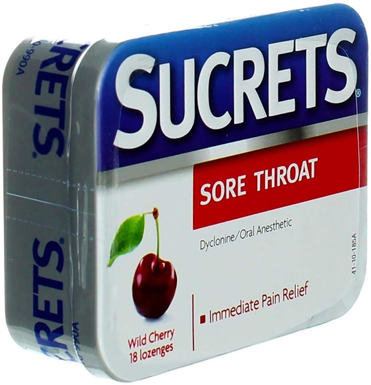 Emballage ouvert montrant les pastilles Sucrets cerise sauvage prêtes à l’emploi.