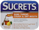 Pastilles Sucrets miel citron, vue sur la boîte métallique, pratique en déplacement.