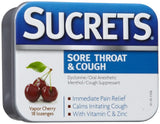 Pastilles Sucrets cerise à vapeur pour calmer la toux et apaiser la gorge.