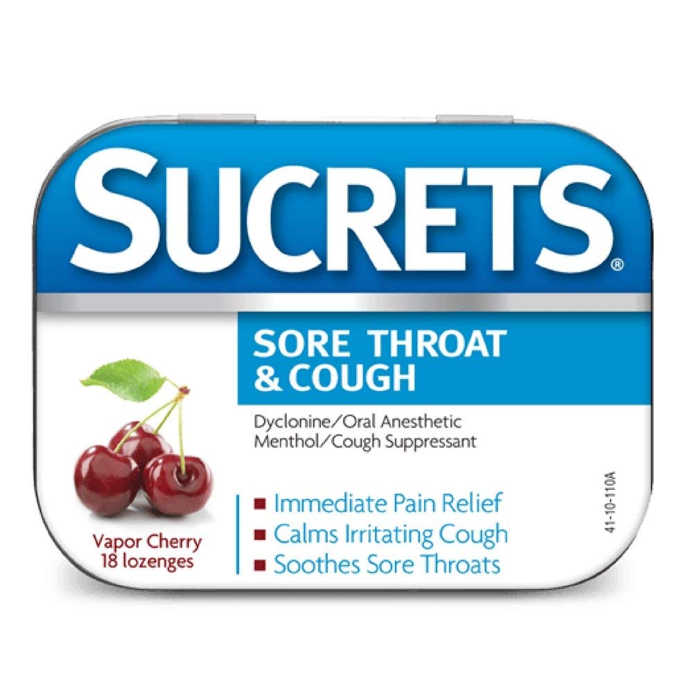 Pastilles Sucrets vapeur cerise, sensation douce en bouche pour parler plus confortablement.