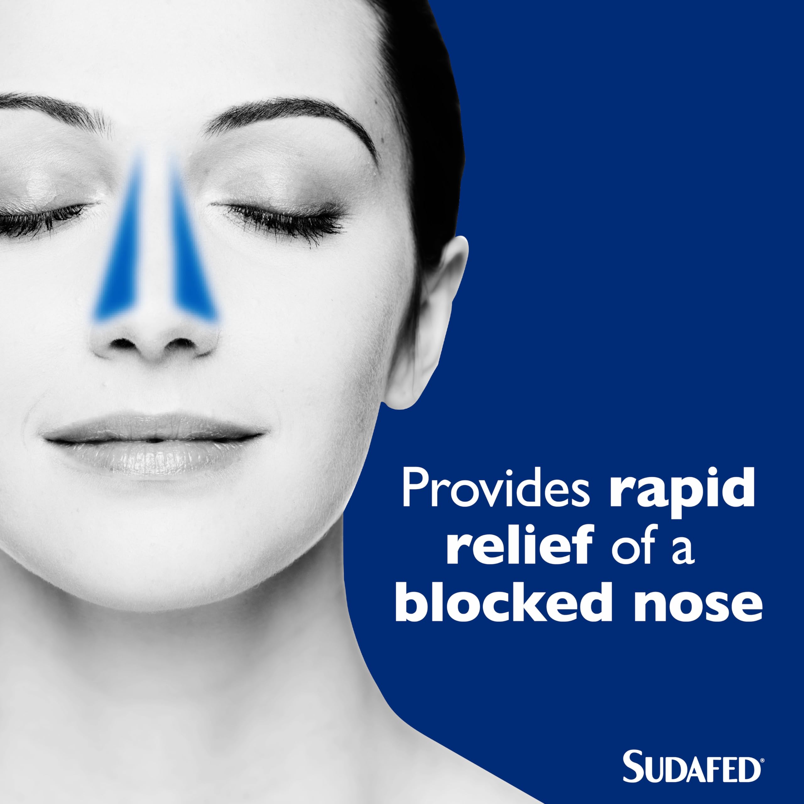 Étiquette et emballage de Sudafed, prêt à emporter.