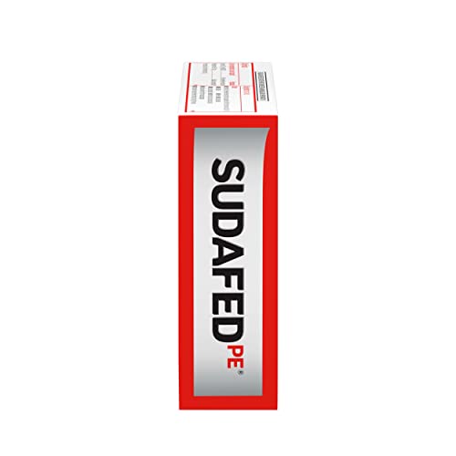 Contexte pharmacie: boîte Sudafed PE sur le comptoir.