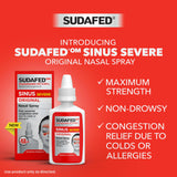 Sudafed Sinus Severe, appareil d’application convenant aux adultes et enfants à partir de 6 ans.
