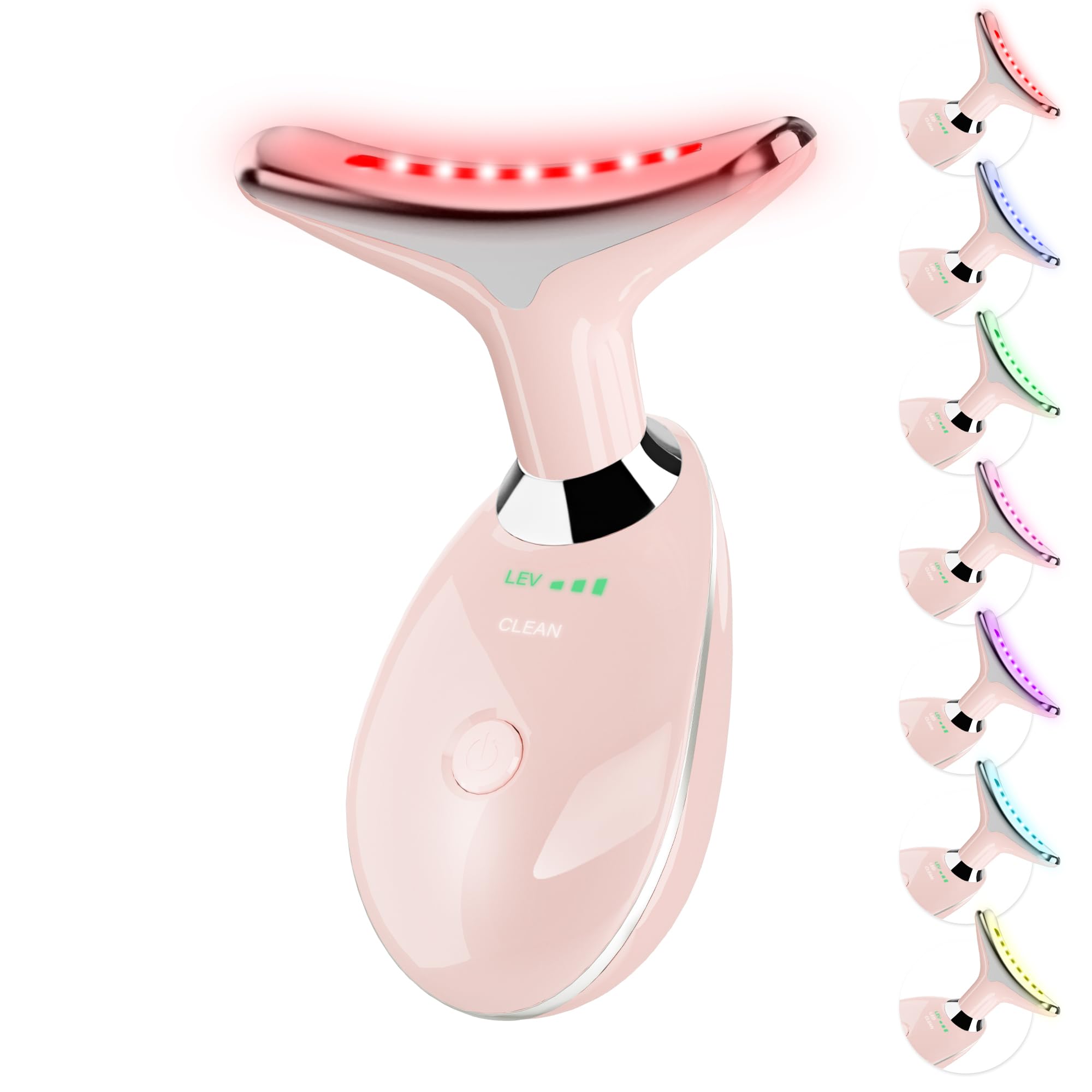 Suenohyu massage visage et cou avec lumière rouge, favorise l’absorption des soins.