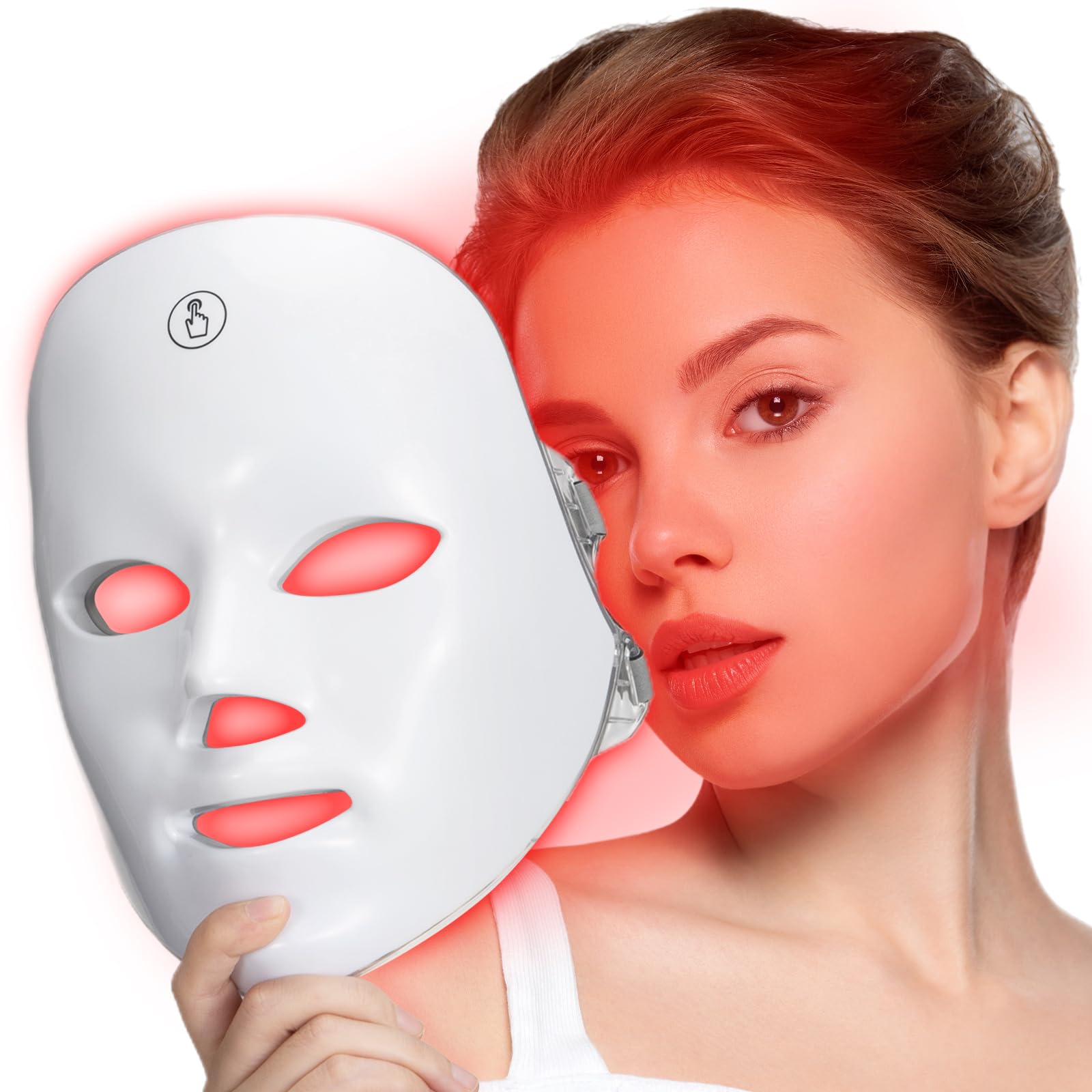 SUERBEATY masque lumière rouge visage 90 DEL pour couverture complète.