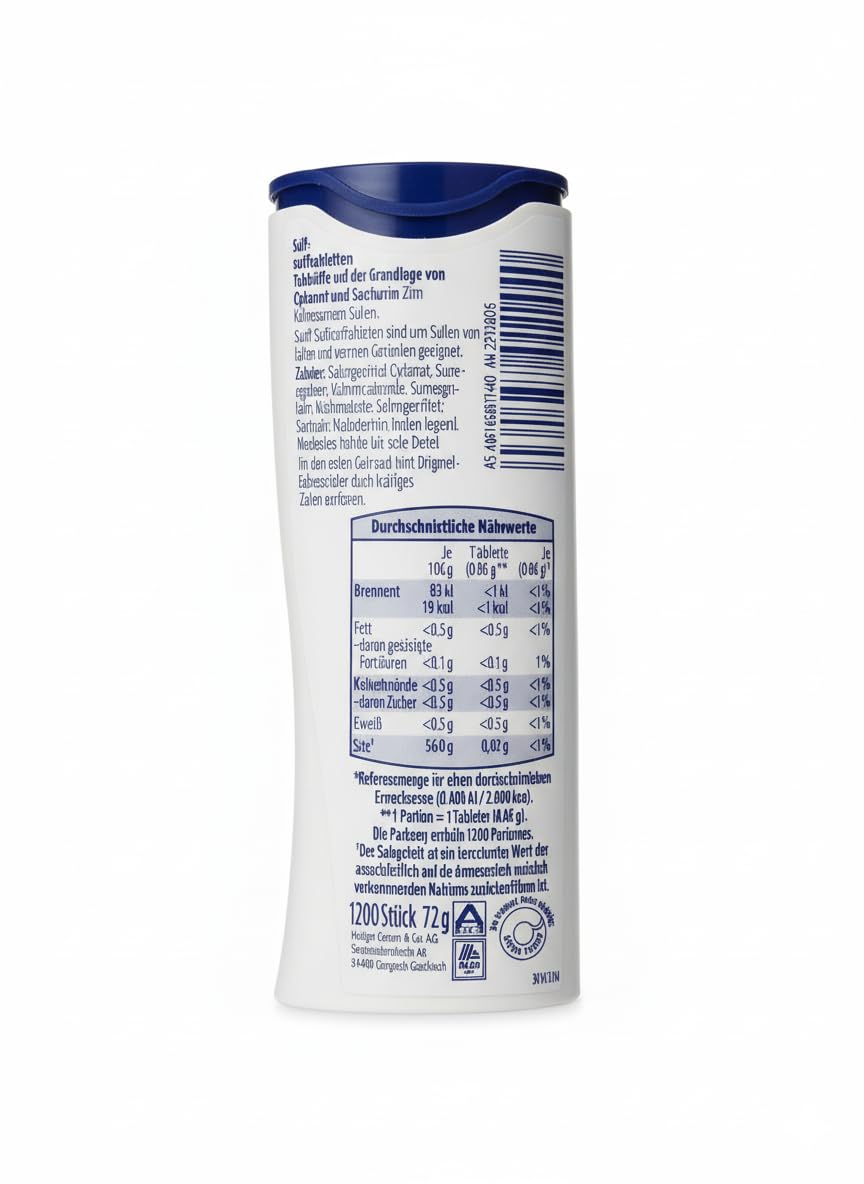 Tablettes Suessli sans lactose idéales pour boissons et desserts.