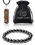 Pendentif orgonite hématite Sugandha Wellness, protection et concentration au quotidien.