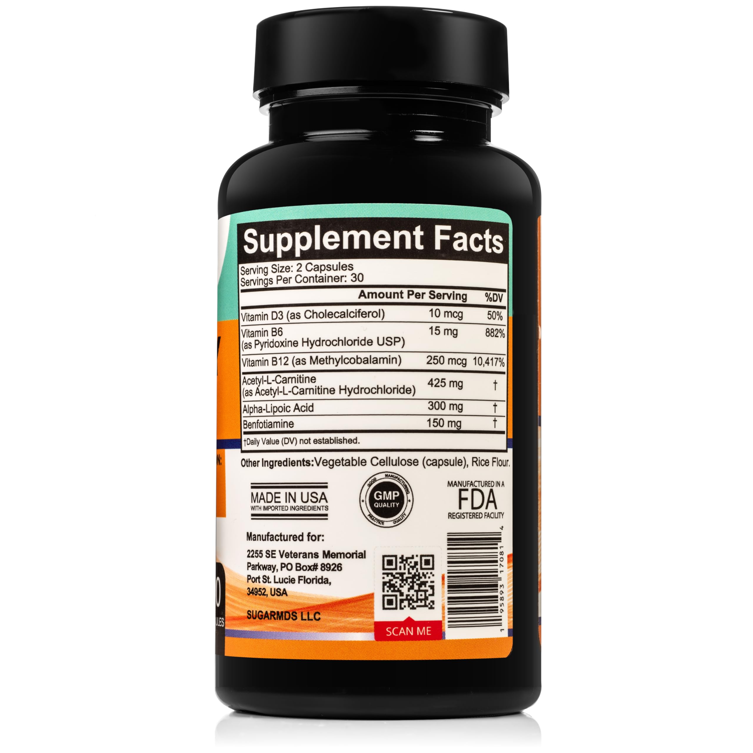 SugarMD Neuropathie – prise quotidienne de deux capsules pour une routine régulière.