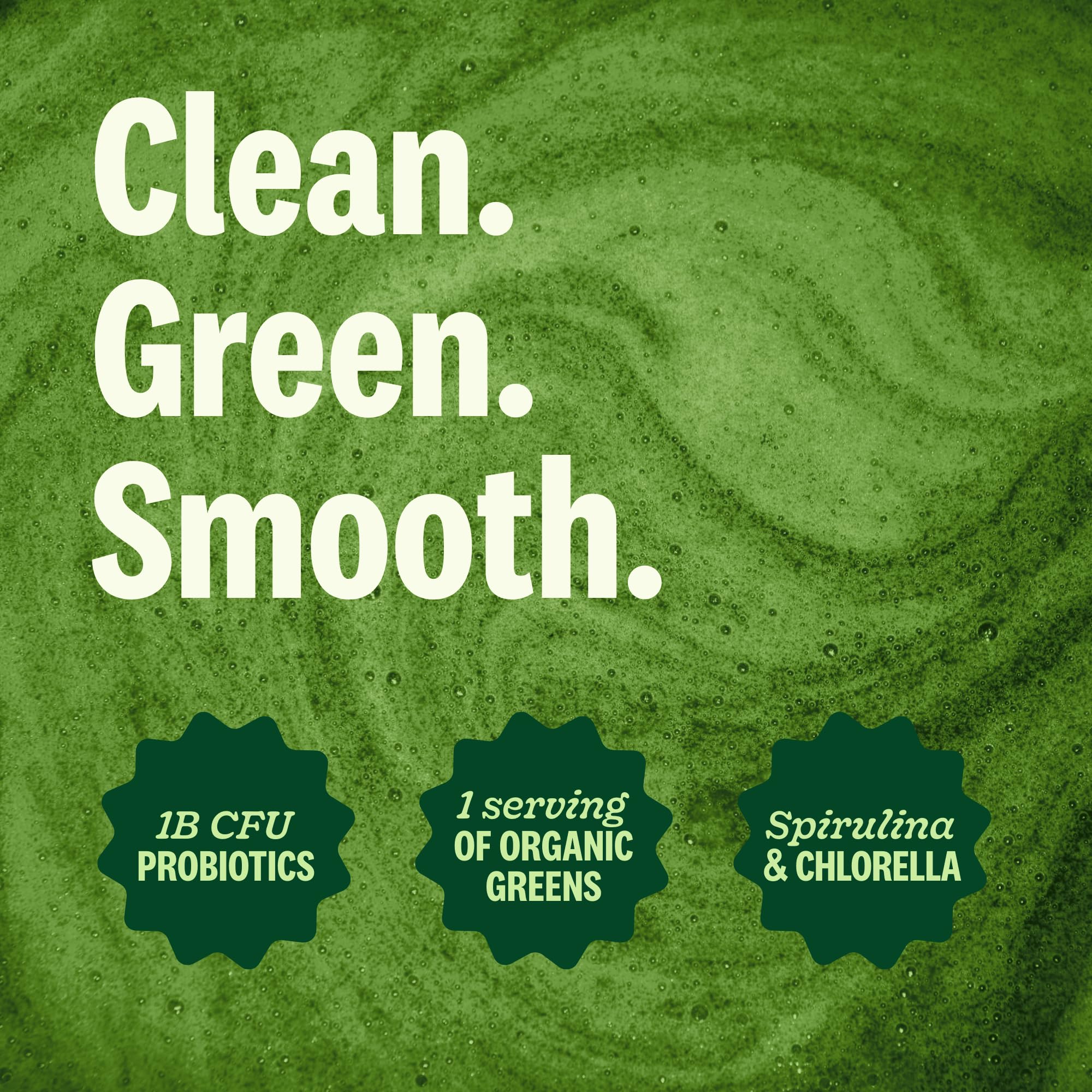 Smoothie vert prêt en quelques secondes avec Suja Greens Poudre.
