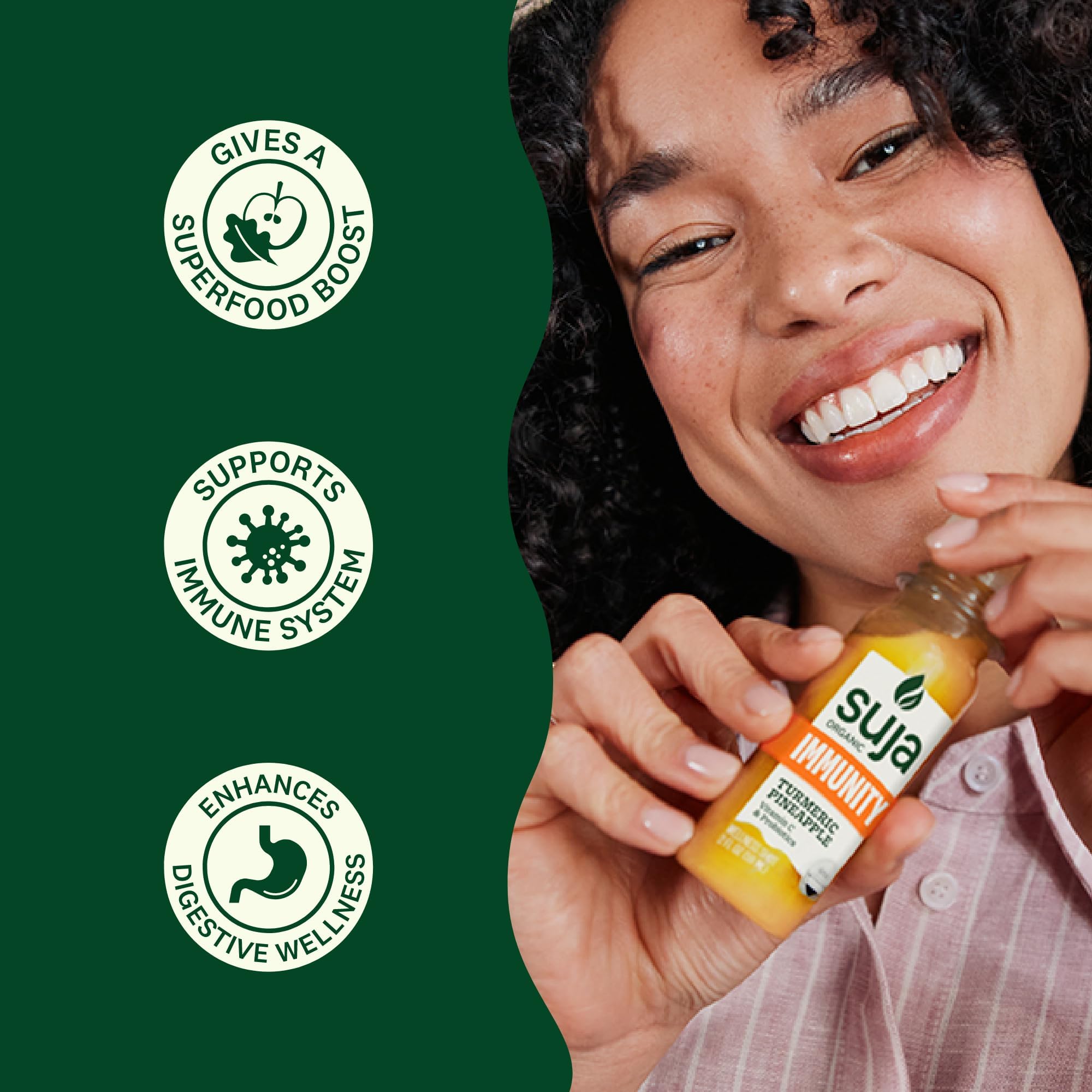 Curcuma et ananas du shot Immunité Défense Suja apportent chaleur et douceur