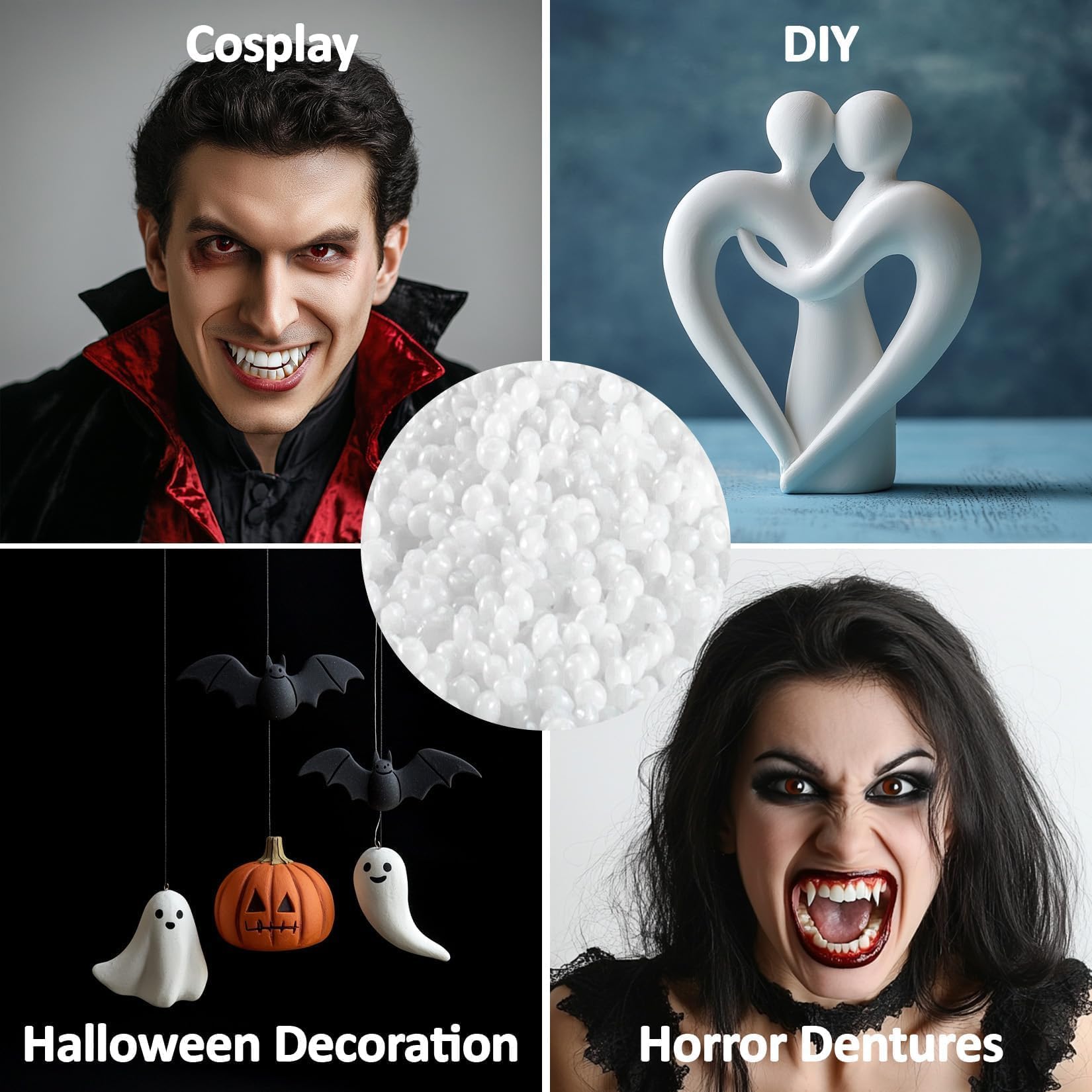 Sukh fangs de vampire pour cosplay et Halloween