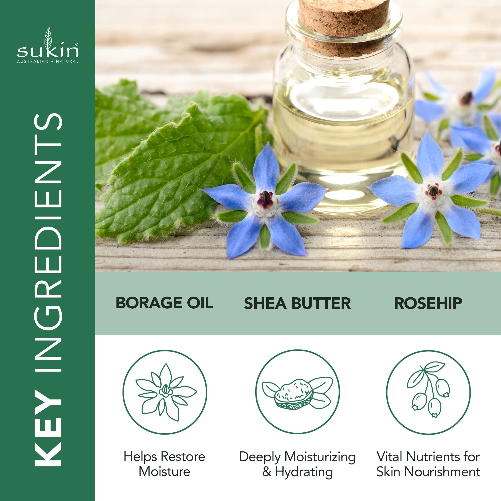 Sukin Organics Beurre de Karité, apaise les zones sèches du visage.
