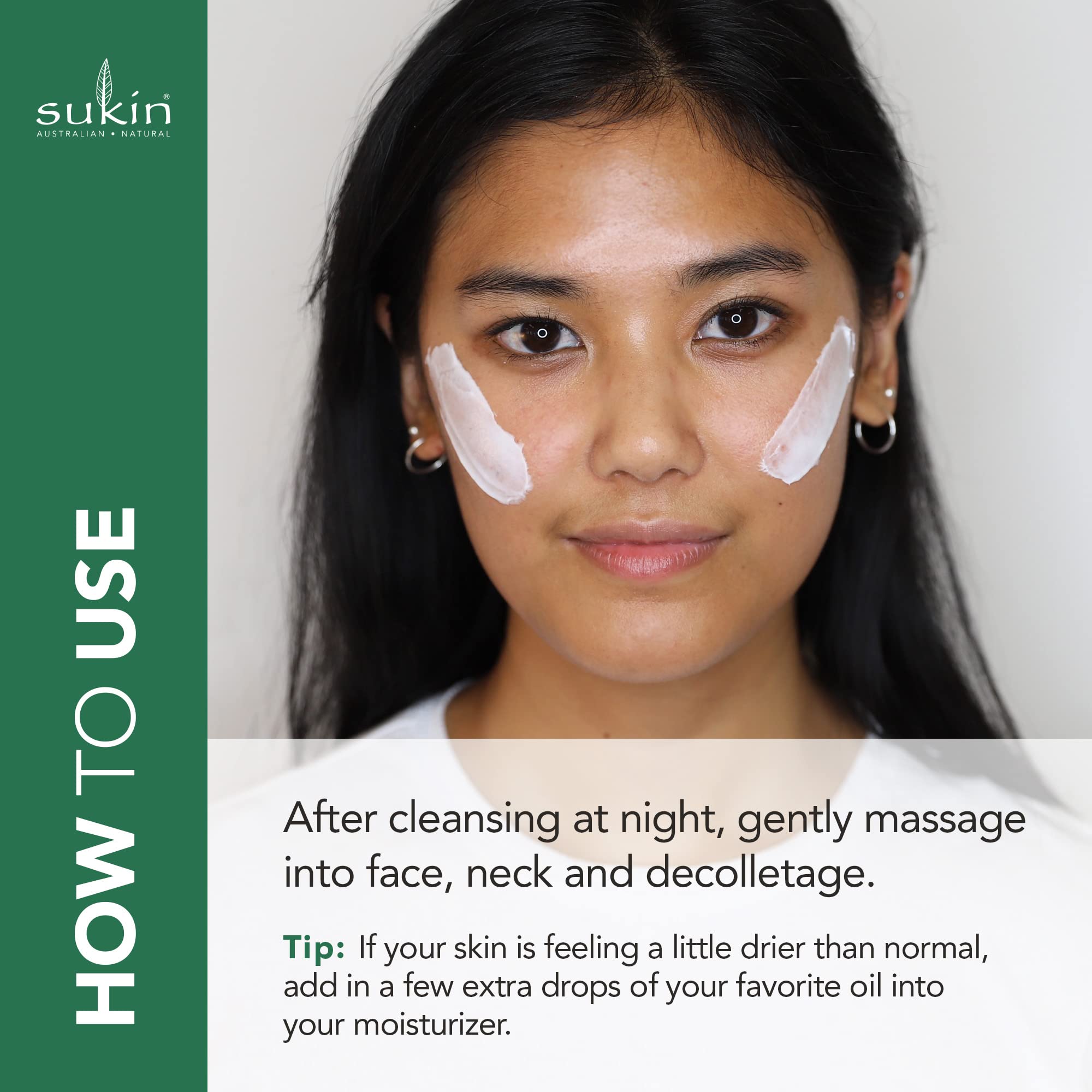 Sukin Organics Huile Jojoba et Avocat, texture riche qui pénètre lentement.