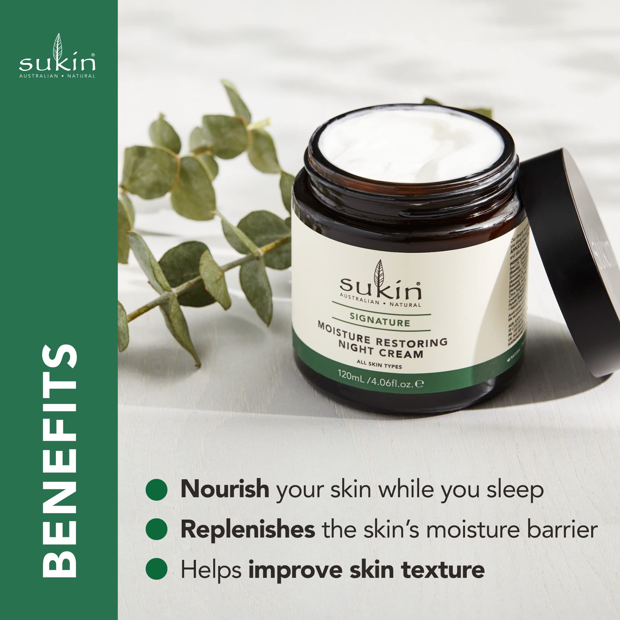 Sukin Organics Huile Onagre et Rosehip, nourrit la peau nocturne en profondeur.