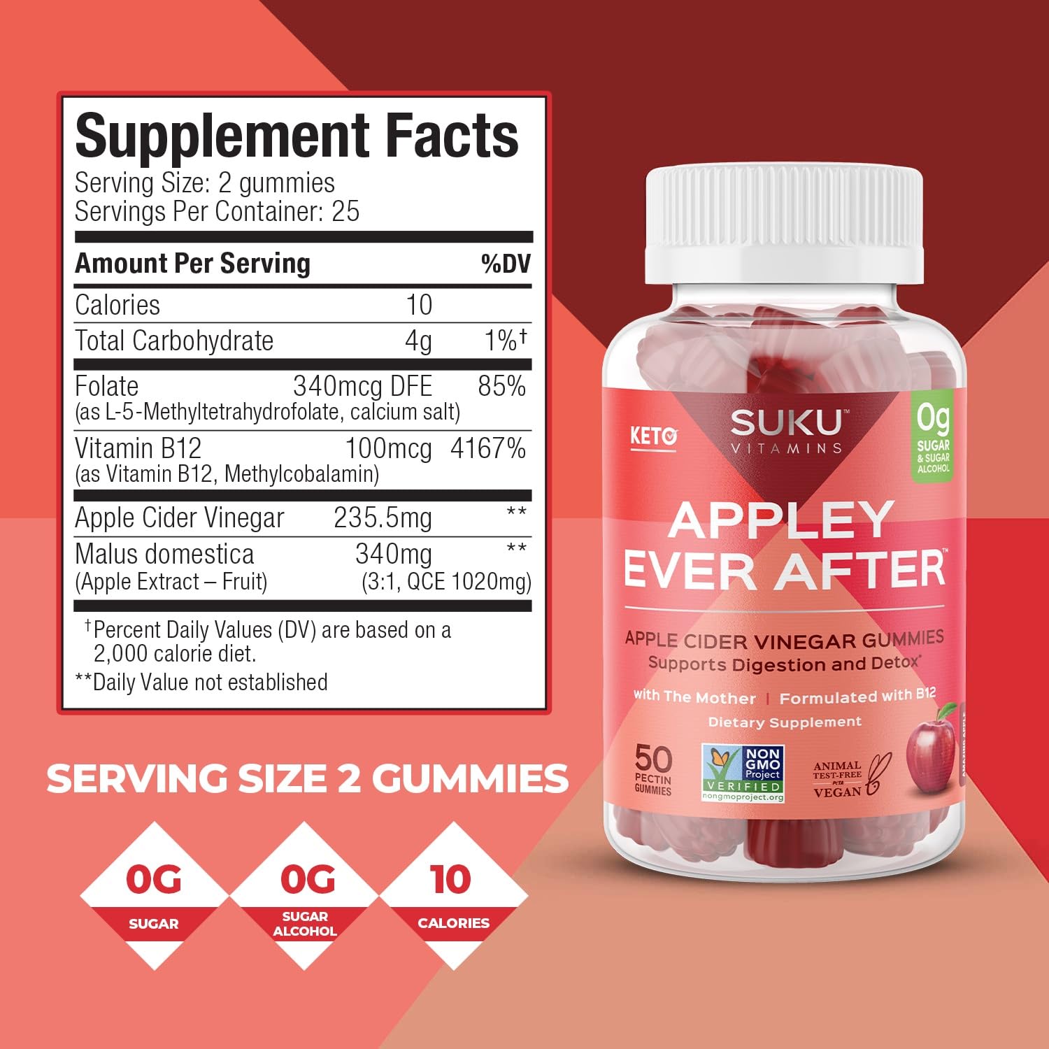 Saveur pomme des gummies SUKU, expérience gourmande sans sucre ajouté.