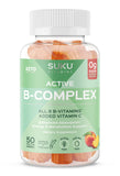 SUKU Complexe B gommes pêche, bouteille ouverte, soutien énergie quotidienne et absorption ameloree