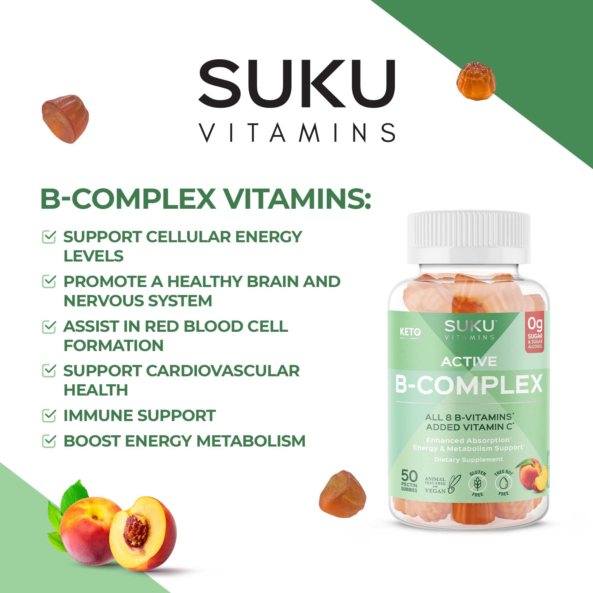 SUKU Complexe B sans sucre calories reduites option compatible céto