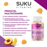 SUKU prénatales gummies texture gélifiée et végétarienne.