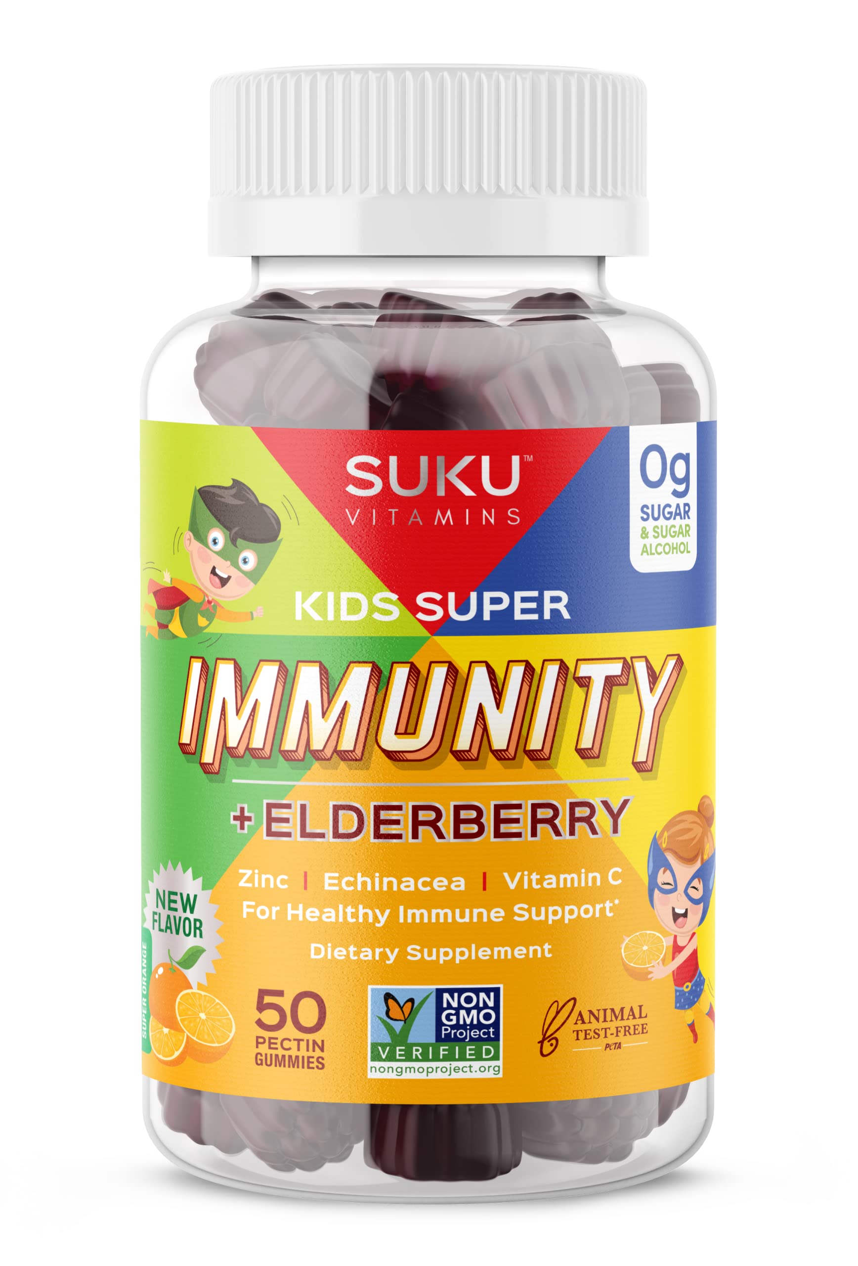 Gommes immunité SUKU pour enfants en boîte, goût agréable et pratique.