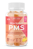 Gommes SUKU VITAMINS PMS – bouteille pour prise facile et soutien du cycle.