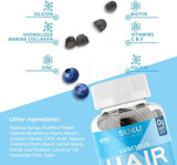 Ingrédients clés SUKU Luscious Hair: biotine et collagène marin hydrolysé pour peau et cheveux.
