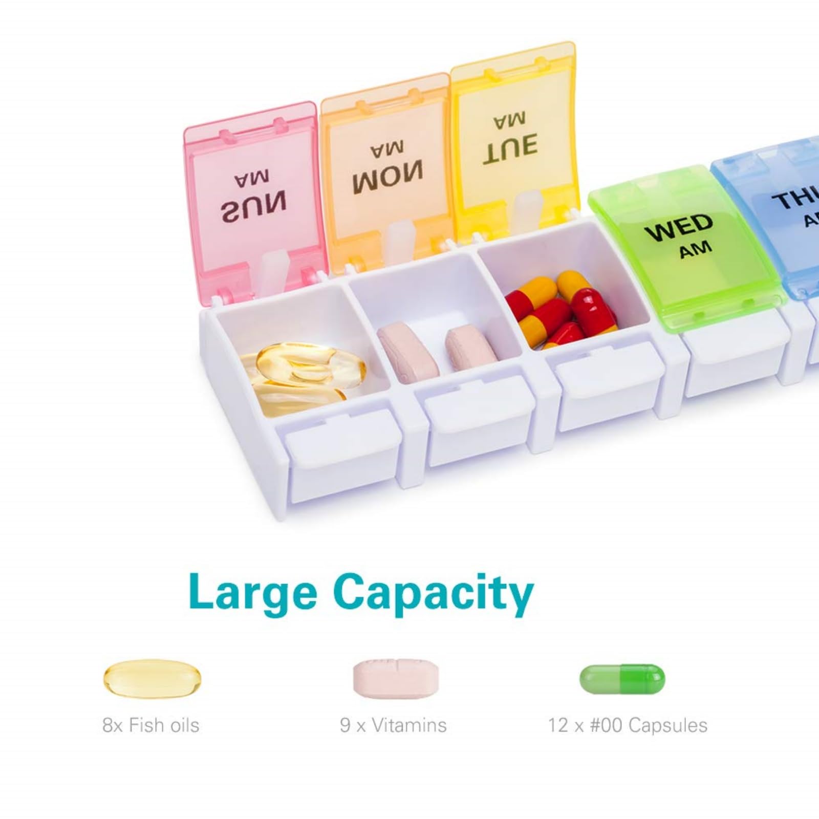 Sukuos: compartiments matin et après-midi détachables pour simplifier la routine.