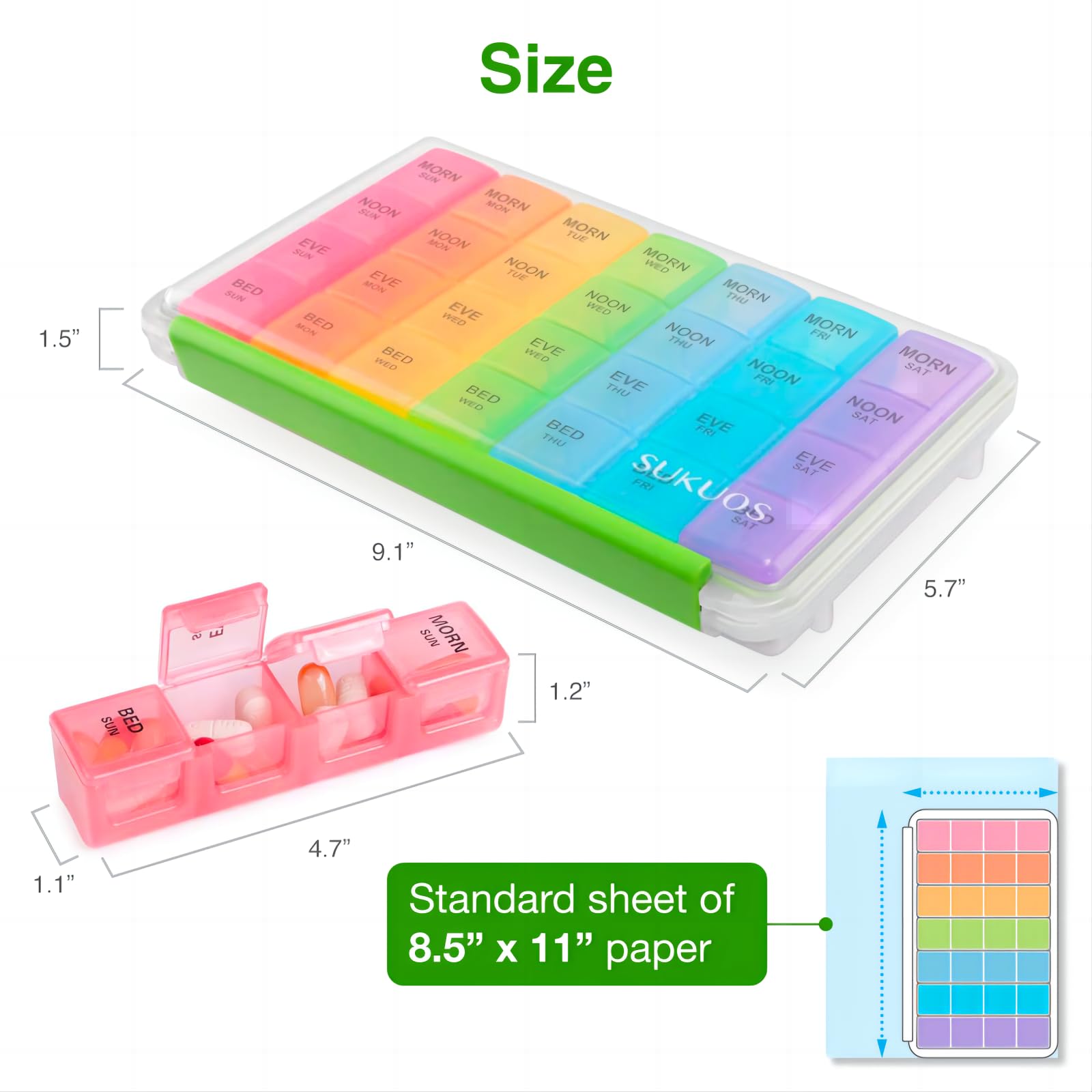Sukuos design transparent permet de vérifier le contenu sans ouvrir.
