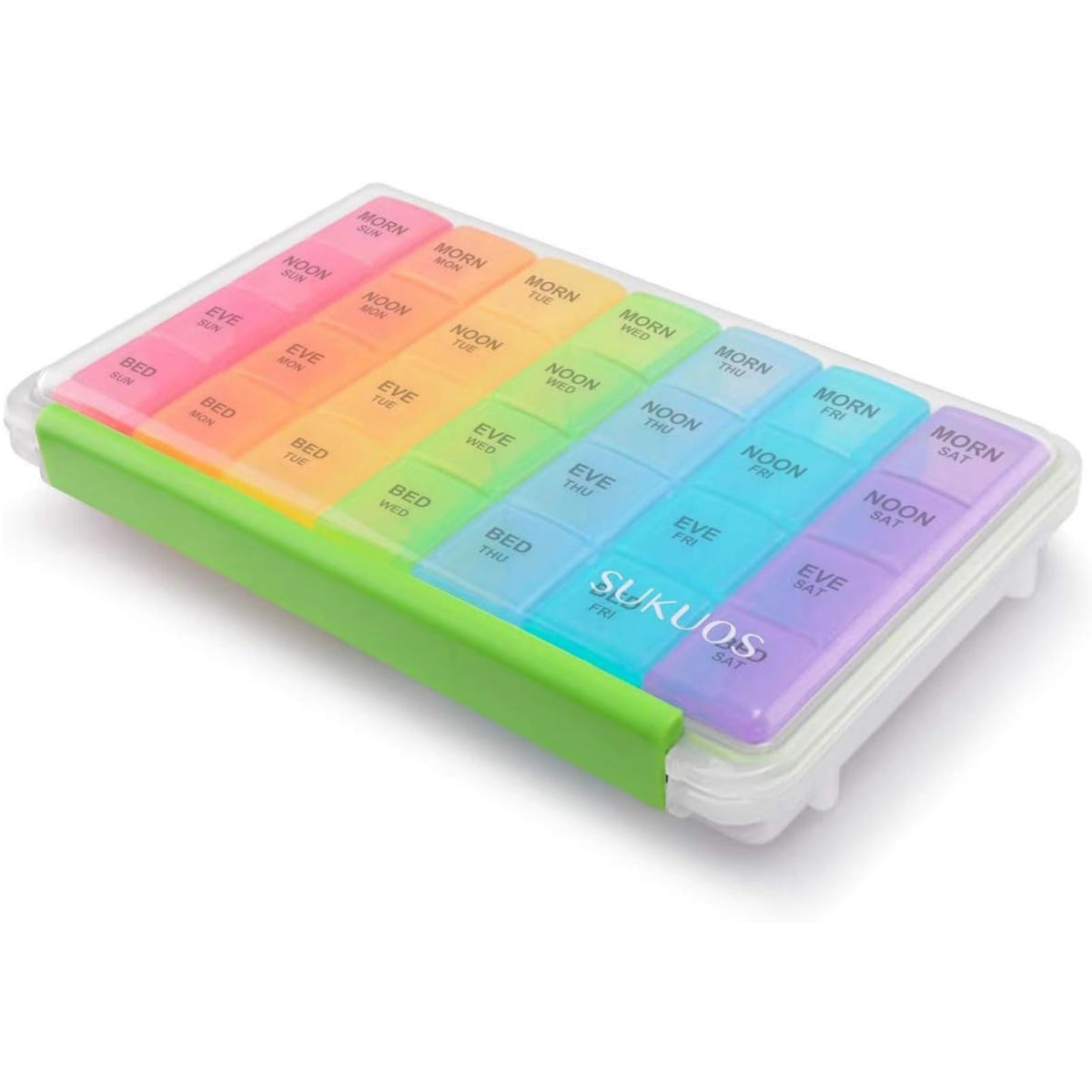 Sukuos organisateur pilules hebdomadaire, 7 jours, 4 prises journalières.