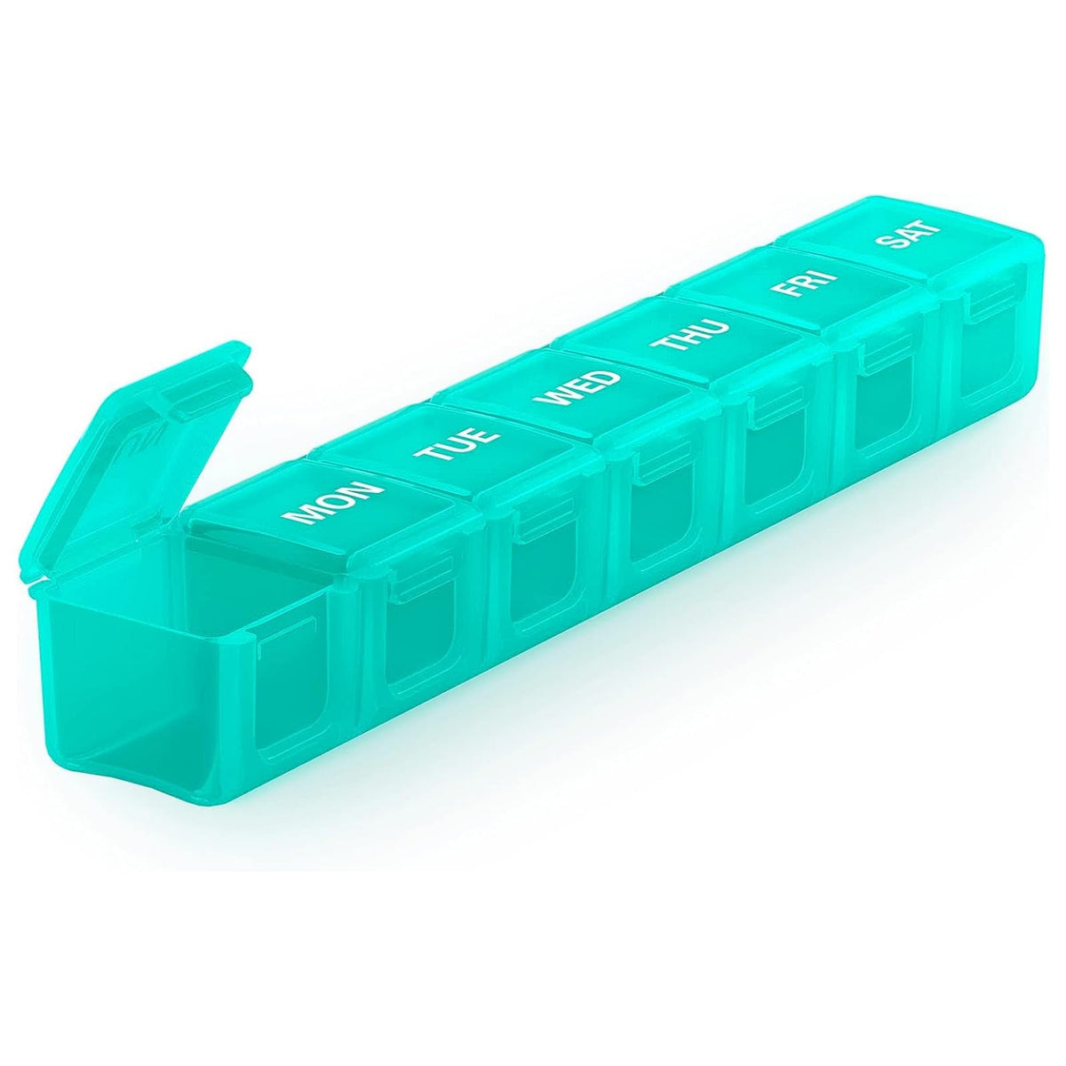 Sukuos Organiseur hebdomadaire extra large avec ouverture facile pour pilules quotidiennes.